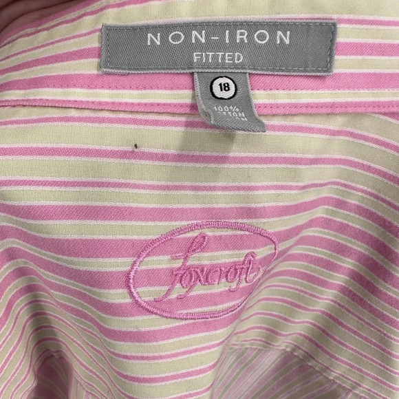 Foxcroft Women's Wrinkle Free Button Front 3/4 Sleeve Blouse Striped - Picture 5 of 6